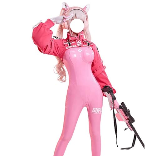 CR ROLECOS Rosa Alice Cosplay Kostüm Damen Nikke Cosplay Overall Outfits Halloween Carniva Karneval Party Anzug Set L von CR ROLECOS