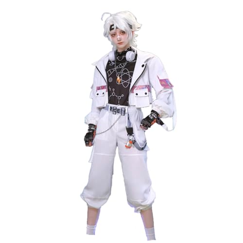 CR ROLECOS Spiel Identity V Cosplay Luca Balsa Cosplay outfit Prisoner Luca Balsa Kostüm Mit Kopfhörern Luca Balsa Uniform Full Set Halloween Karneval M von CR ROLECOS