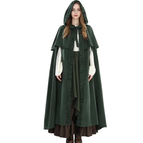 CR ROLECOS Umhang Mittelalter Umhang Damen Cloak Umhang Mittelalter Cape Damen Umhang mit Kapuze Grün S CR ROLECOS Umhang Mittelalter Umhang Damen Cloak Umhang Mittelalter Cape Damen Umhang mit Kapuze Grün S von CR ROLECOS