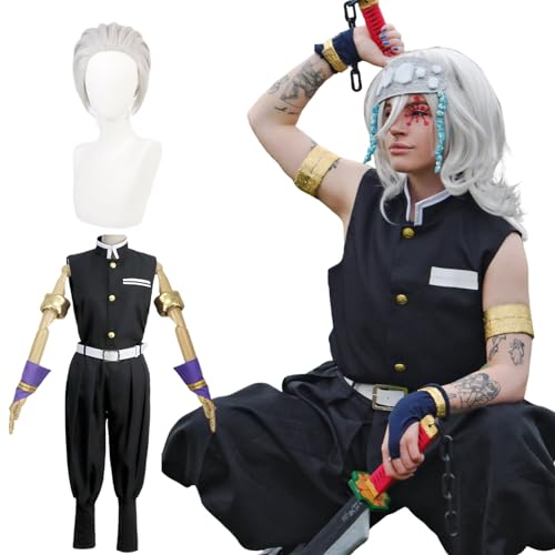 CR ROLECOS Uzui Tengen cosplay Vollständiger Satz Anime Uzui Tengen Cosplay Kostüm Erwachsene Mit Perücken L von CR ROLECOS