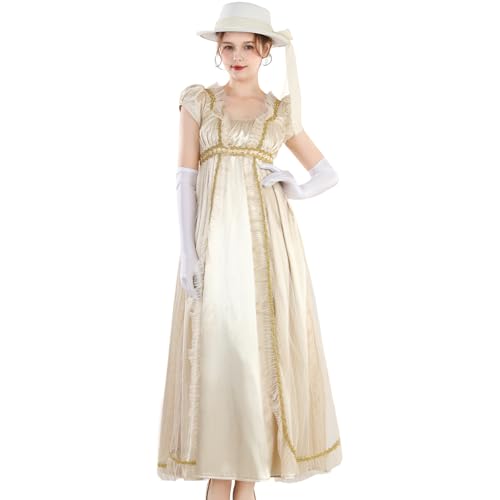 CR ROLECOS Viktorianisches Kleid Regency für Damen Bridgerton-Kleid, Jane Austen, Ballkleid, Empire-Taille XXL CR ROLECOS Viktorianisches Kleid Regency für Damen Bridgerton-Kleid, Jane Austen, Ballkleid, Empire-Taille XXL von CR ROLECOS