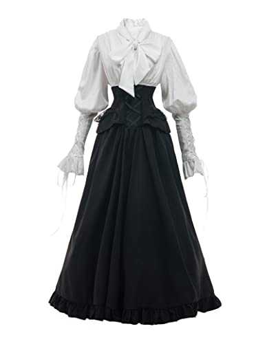 CR ROLECOS Viktorianisches Kleid für Damen, Renaissance-Kleid, edwardianisches Kostüm, Vintage-Kleid im 18. Jahrhundert, Schwarz, XXL CR ROLECOS Viktorianisches Kleid für Damen, Renaissance-Kleid, edwardianisches Kostüm, Vintage-Kleid im 18. Jahrhundert, Schwarz, XXL von CR ROLECOS
