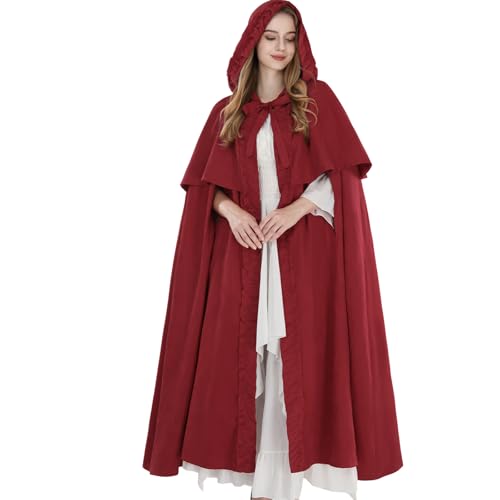 CR ROLEOCS Umhang Hooded Robe Cloak Vampir Umhang Vampir Cape Kapuzenumhang Halloween für Halloween Karneval CosplayRot M CR ROLEOCS Umhang Hooded Robe Cloak Vampir Umhang Vampir Cape Kapuzenumhang Halloween für Halloween Karneval CosplayRot M von CR ROLECOS