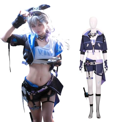 R ROLECOS Honkai Star Rail Cosplay Silver Wolf Cosplay Kostüm Outfit Spielfigur Silver Wolf Uniform Komplettset mit Perücke Halloween Karneval Party Dress Up Anzug M R ROLECOS Honkai Star Rail Cosplay Silver Wolf Cosplay Kostüm Outfit Spielfigur Silver Wolf Uniform Komplettset mit Perücke Halloween Karneval Party Dress Up Anzug M von CR ROLECOS
