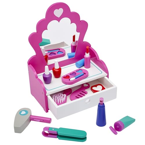 RoseArt Fashion Vanity Play Set aus Holz, 12-teiliges Rollenspiel-Set für Kinder ab 3 Jahren RoseArt Fashion Vanity Play Set aus Holz, 12-teiliges Rollenspiel-Set für Kinder ab 3 Jahren von CRA-Z-ART