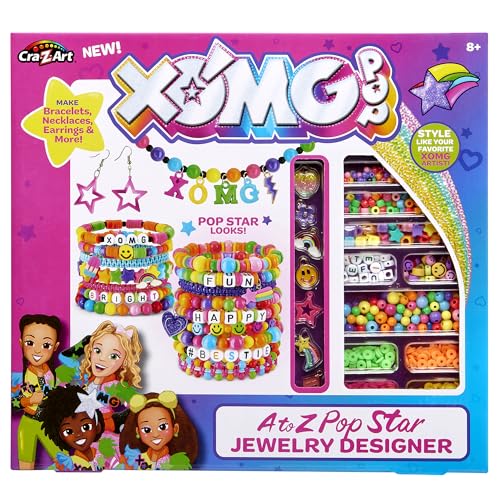 XOMG Pop! A-Z Pop-Star-Modeschmuckherstellungs-Set – Machen Sie einzigartige Armbänder, Halsketten, Ohrringe und mehr, mit Buchstabenperlen, Anhängern und vielem mehr, ideal für Kinder ab 8 Jahren XOMG Pop! A-Z Pop-Star-Modeschmuckherstellungs-Set – Machen Sie einzigartige Armbänder, Halsketten, Ohrringe und mehr, mit Buchstabenperlen, Anhängern und vielem mehr, ideal für Kinder ab 8 Jahren von CRA-Z-ART
