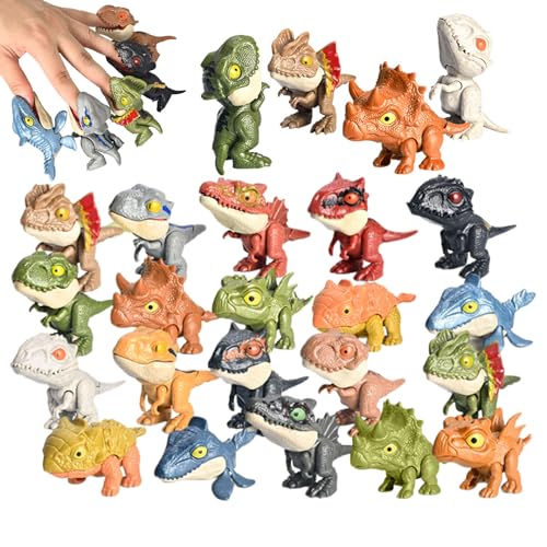 4 Stück Dinosaurier Beißender Finger, Neuheit Hand Dinosaurier Spielzeug, Weichplastik Pädagogisches Fingerbeißspielzeug, Realistische Form, Dinosaurier Spielzeug für Kinder, Teenager, Jungen von CRADMPAT