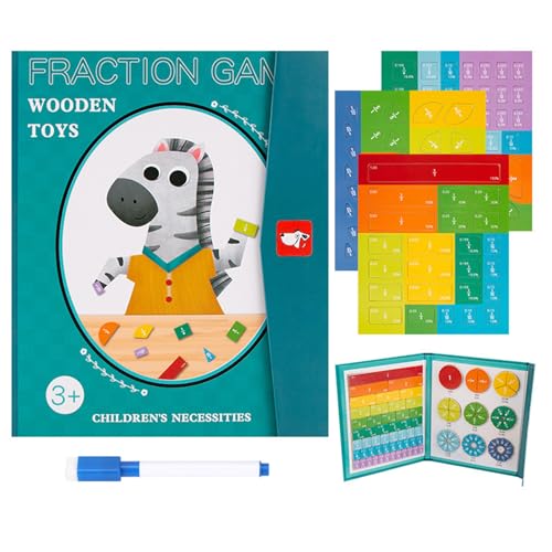 Holz Bruchrechnen Montessori Material,Arithmetisches Lernspielzeug mit Magnetic Fraction Tiles und Bruchrechenkreise, Montessori Mathe Spielzeug, Bruchrechnen Spiel, Mathe Spielzeug Kinder von CRADMPAT