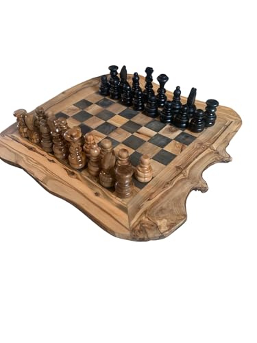 Craflair Schachspiel 52 cm aus Olivenholz Handgefertigt Massives Schachbrett mit Holzfiguren Rustikales und Elegantes Design Echtes Kunsthandwerk Craflair Schachspiel 52 cm aus Olivenholz Handgefertigt Massives Schachbrett mit Holzfiguren Rustikales und Elegantes Design Echtes Kunsthandwerk von CRAFLAIR