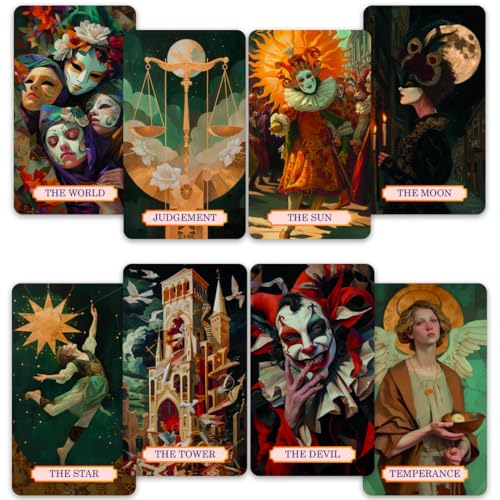 CRAFTERIAN Goldene Maskerade Tarotkarten, 78 Tarot-Deck mit Folienkanten, Original Tarotkarten für Anfänger und Experten mit Leitfaden Buch, Wahrsagerspiel, Wahrsagungswerkzeuge für alle CRAFTERIAN Goldene Maskerade Tarotkarten, 78 Tarot-Deck mit Folienkanten, Original Tarotkarten für Anfänger und Experten mit Leitfaden Buch, Wahrsagerspiel, Wahrsagungswerkzeuge für alle von CRAFTERIAN