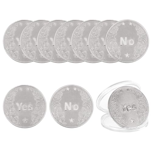 CRAFTYMELODY 10 Stück Legierung Ja/Nein Entscheidungsmünze Challenge Coin Decision Maker Flip Tragbare Doppelseitige Herstellung Flipping Lustige Köpfe Und Schwänze CRAFTYMELODY 10 Stück Legierung Ja/Nein Entscheidungsmünze Challenge Coin Decision Maker Flip Tragbare Doppelseitige Herstellung Flipping Lustige Köpfe Und Schwänze von CRAFTYMELODY