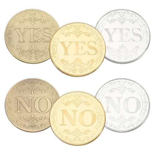 CRAFTYMELODY 6 Stück 3 Farben Eisen Ja Nein Entscheidungsmünze Challenge Coin Entscheidungsmacher Flip Coin Tragbare Doppelseitige Herstellung Flipping CRAFTYMELODY 6 Stück 3 Farben Eisen Ja Nein Entscheidungsmünze Challenge Coin Entscheidungsmacher Flip Coin Tragbare Doppelseitige Herstellung Flipping von CRAFTYMELODY