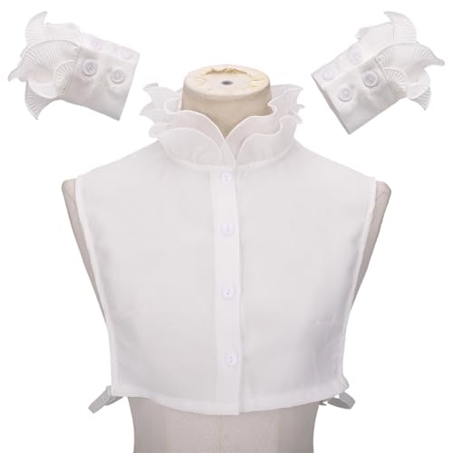 CRAFTYMELODY Abnehmbares Hemdkragen Und Ärmelset Aus Polyester Doppellagige Handgelenkmanschetten Kleidung Zum Nähen Applikationsrand DIY Kleidungsset CRAFTYMELODY Abnehmbares Hemdkragen Und Ärmelset Aus Polyester Doppellagige Handgelenkmanschetten Kleidung Zum Nähen Applikationsrand DIY Kleidungsset von CRAFTYMELODY
