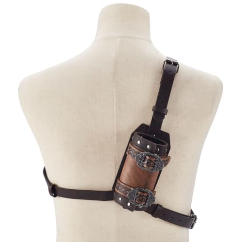 CRAFTYMELODY Mittelalterlicher Schwertrücken Aus Kunstleder Frosch Verstellbarer Schwerthalter Schulterrapier Ritterscheide Dolch Mit Tasche Eisenlegierungsbefunde CRAFTYMELODY Mittelalterlicher Schwertrücken Aus Kunstleder Frosch Verstellbarer Schwerthalter Schulterrapier Ritterscheide Dolch Mit Tasche Eisenlegierungsbefunde von CRAFTYMELODY