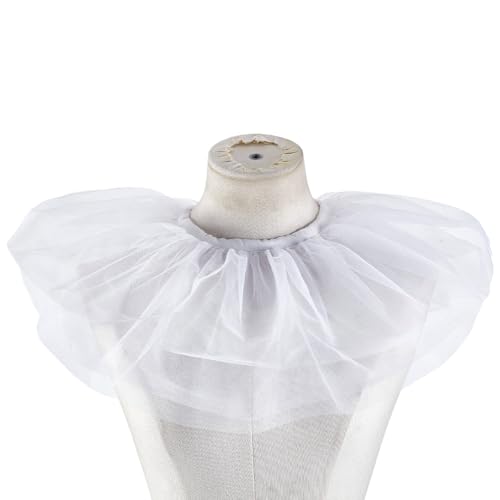 CRAFTYMELODY Weißer Renaissance Rüschenkragen Viktorianischer Polyester Rüschen Netz Falschkragen Kostüm Abnehmbar Cosplay Retro Tüll Clown Halsband Ausschnittbesatz CRAFTYMELODY Weißer Renaissance Rüschenkragen Viktorianischer Polyester Rüschen Netz Falschkragen Kostüm Abnehmbar Cosplay Retro Tüll Clown Halsband Ausschnittbesatz von CRAFTYMELODY