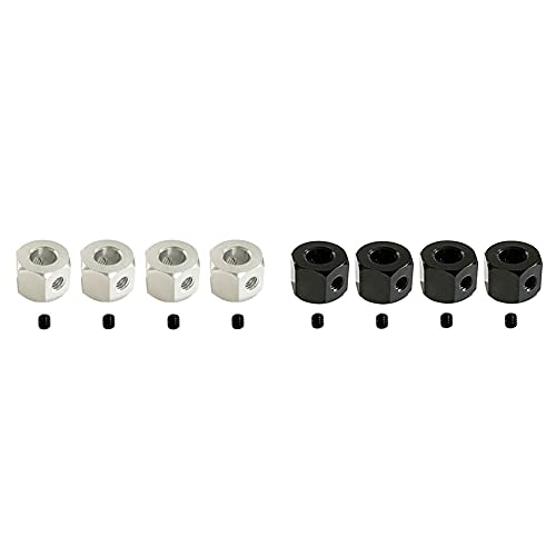 CRAKES 2 Set 5 mm auf 12 mm Metall Combiner Rad Nabe Hex Adapter für D12 C14 C24 B14 B16 RC Autoteile, Silber & Schwarz CRAKES 2 Set 5 mm auf 12 mm Metall Combiner Rad Nabe Hex Adapter für D12 C14 C24 B14 B16 RC Autoteile, Silber & Schwarz von CRAKES