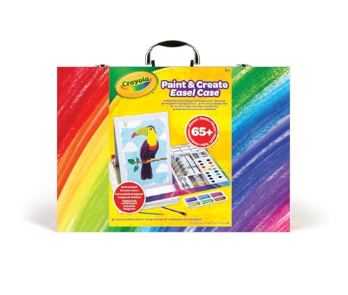 CRAYOLA Paint & Create Malkoffer für Kinder, Kinderfarbenset mit Aquarellfarben zum Malen & Gestalten, Mit Aquarell- und Buntstiften, Pinsel, Staffelei und Aquarellpapier, für Kinder ab 4 Jahren von CRAYOLA