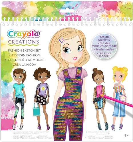 Crayola Creations - Super Malalbum I Love Fashion - Kreiere Mode, kreative Aktivität und Geschenk für Mädchen, ab 8 Jahren, 04-1178 von CRAYOLA