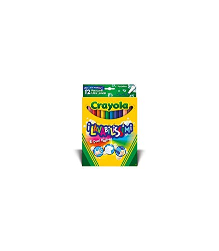 CRAYOLA - 12 Filzstifte Kinder Auswaschbar, Filzstiften mit Feiner Spitze, Waschbar, für Schule und Freizeit, Multicolor, Fasermaler Kinder, Ab 3 Jahre, 58-6671 von CRAYOLA