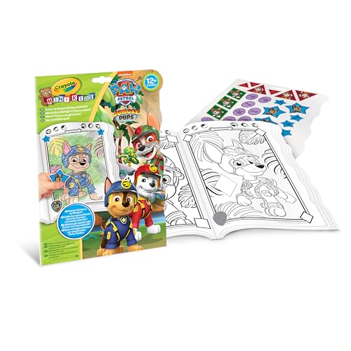 CRAYOLA Mini Kids - Malbuch mit Paw Patrol Aufklebern, Mal- und Stickerspaß, Sticker Formen und Farben, 12 Monaten, 81-1373 von CRAYOLA