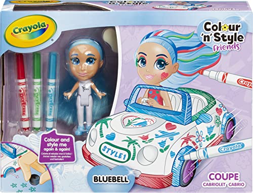 CRAYOLA 919128.004 Painting Colour 'N' Style Friends Puppen – Coupé | Kreatives Malspielset mit waschbaren Markern für Kinder ab 3 Jahren, Einzelbett, 6er-Set von CRAYOLA