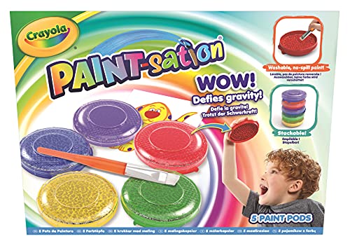CRAYOLA Paint-sation: No-Spill Farbtöpfe, 5 Stück, kein Verschütten, ideal für Kinder ab 3 Jahren von CRAYOLA