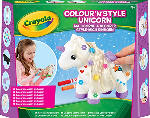 Crayola Style-Mich Einhorn , Mädchen Spielzeug mit einem Einhorn zum Bemalen, Stylen und Kämmen, Ungiftige Filzstifte Kinder Auswaschbar, Geschenk ab 4 Jahren für Mädchen von CRAYOLA