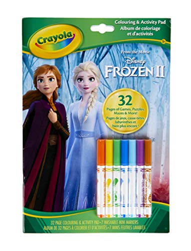 CRAYOLA - Album Aktivität und Coloring Frozen 2, 32 Ausmalseiten und 7 abwaschbare Mini-Filzstifte, 04-5900 1 Stück (1er Pack) von CRAYOLA