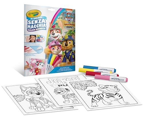 CRAYOLA - Color Wonder, Coloring Set mit 18 Malvorlagen und 4 Filzstiften ohne Flecken, Motiv Paw Patrol, kreative Aktivität für Kinder, Alter 3,4,5 Jahre, Code 25-2909 CRAYOLA - Color Wonder, Coloring Set mit 18 Malvorlagen und 4 Filzstiften ohne Flecken, Motiv Paw Patrol, kreative Aktivität für Kinder, Alter 3,4,5 Jahre, Code 25-2909 von CRAYOLA