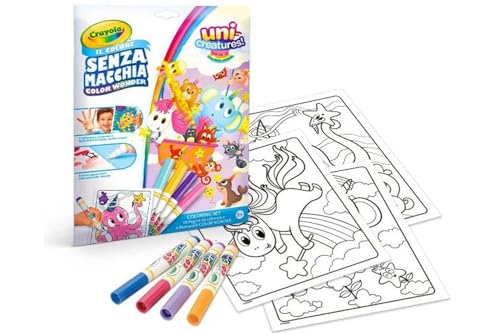 CRAYOLA - Color Wonder, Coloring Set mit 18 Malvorlagen und 4 Filzstiften ohne Flecken, Motiv Unicreatures, kreative Aktivität für Kinder, Alter 3,4,5 Jahre, Code 25-2905 CRAYOLA - Color Wonder, Coloring Set mit 18 Malvorlagen und 4 Filzstiften ohne Flecken, Motiv Unicreatures, kreative Aktivität für Kinder, Alter 3,4,5 Jahre, Code 25-2905 von CRAYOLA