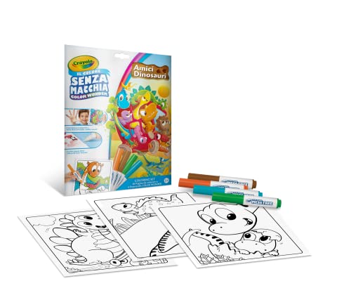 CRAYOLA - Color Wonder, Coloring Set mit 18 Malvorlagen und 4 markern ohne Flecken, Dinosaurier-Freunde, kreative Aktivität für Kinder, Alter 3,4,5 Jahre von CRAYOLA