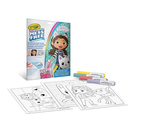 CRAYOLA - Color Wonder, Malset mit 18 Ausmalseiten und 4 Nicht fleckenden Filzstiften, Thema Gabby's Dollhouse, Kreative Aktivität für Kinder, 3,4,5 Jahre, 75-5861 von CRAYOLA