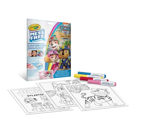 CRAYOLA - Color Wonder, Malset mit 18 Ausmalseiten und 4 nicht fleckenden Filzstiften, Thema Paw Patrol, Kreative Beschäftigung für Kinder, 3,4,5 Jahre, 75-2814 von CRAYOLA