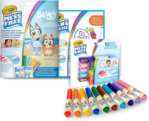 CRAYOLA - Color Wonder, Set mit Farben, fleckenfrei, Thema Bluey, kreative Aktivität für Kinder, Alter 3,4,5 Jahre CRAYOLA - Color Wonder, Set mit Farben, fleckenfrei, Thema Bluey, kreative Aktivität für Kinder, Alter 3,4,5 Jahre von CRAYOLA