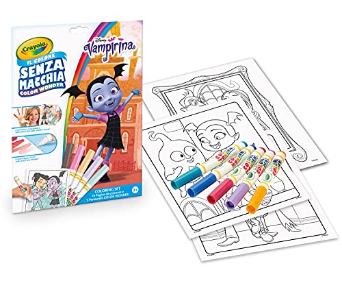 CRAYOLA Color Wonder Coloring Set mit 18 Malvorlagen und 5 Fasermalern ohne Flecken, Disney Vampir CRAYOLA Color Wonder Coloring Set mit 18 Malvorlagen und 5 Fasermalern ohne Flecken, Disney Vampir von CRAYOLA