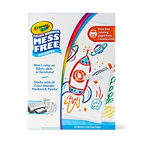 CRAYOLA Color Wonder Malvorlagen (50 ct), erstellen Sie Ihre eigenen Malseiten, leere Farbwunder-Nachfüllpackung, Kleinkindstrumpffüller, ab 3 Jahren von CRAYOLA