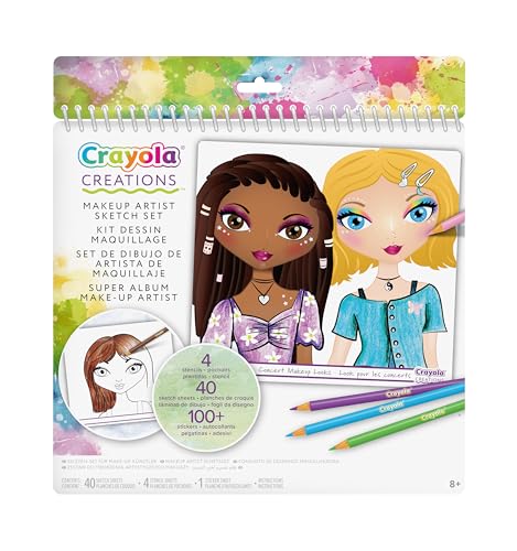 CRAYOLA - Creations, Album Make-up Artist, zum Gestalten von Make-up und Frisuren nach der Mode, mit Schablonen und Stickern, Kreative Aktivität und Geschenk, ab 8 Jahren, 04-1056 von CRAYOLA