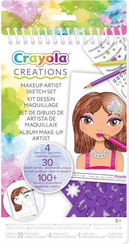 CRAYOLA - Creations, Album Make-up Artist, zum Gestalten von Make-up und Frisuren nach der Mode, mit Schablonen und Stickern, Kreative Aktivität und Geschenk, ab 8 Jahren, 04-1055 von CRAYOLA