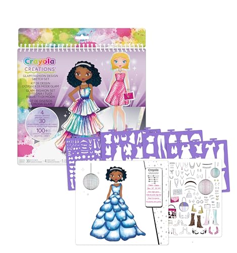 CRAYOLA Creations - Glam Fashion Super Set, Gestalte deine eigene Modekollektion, Zeichnungsset mit Schablonen und Stickern, Kreative Beschäftigung für Mädchen, ab 8 Jahren, 04-1270 CRAYOLA Creations - Glam Fashion Super Set, Gestalte deine eigene Modekollektion, Zeichnungsset mit Schablonen und Stickern, Kreative Beschäftigung für Mädchen, ab 8 Jahren, 04-1270 von CRAYOLA