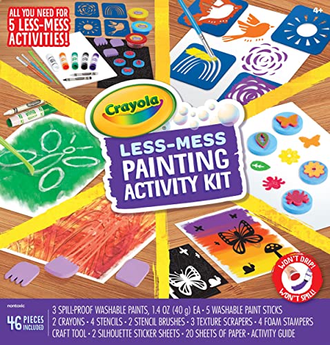 CRAYOLA Less Mess Malaktivitätsset, waschbare Kinderfarben & Malzubehör, Kunst-Set für Kinder, 47 Teile, Geschenk CRAYOLA Less Mess Malaktivitätsset, waschbare Kinderfarben & Malzubehör, Kunst-Set für Kinder, 47 Teile, Geschenk von CRAYOLA
