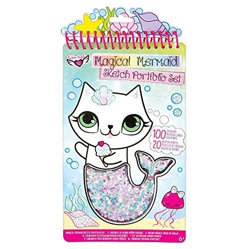 CRAYOLA - Verriegelung für Zeichenalbum – kleine magische Meerjungfrau, Magical Mermaid Compact Sketch Portfolio von CRAYOLA