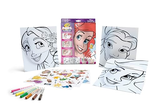CRAYOLA POPS - Set mit 3D-Aktivitäten, zum Ausmalen und Erstellen von 3D-Bildern, Kreative Aktivität und Geschenk für Kinder, Thema Disney Princess, ab 6 Jahren, 04-0743 von CRAYOLA