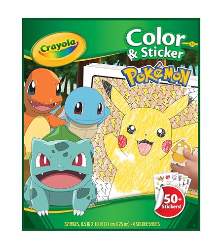 CRAYOLA - Pokemon Aufkleber, 32 Iustige Seiten und 4 Blätter mit Aufklebern, 04-2740, 1 stück (1er Pack) von CRAYOLA
