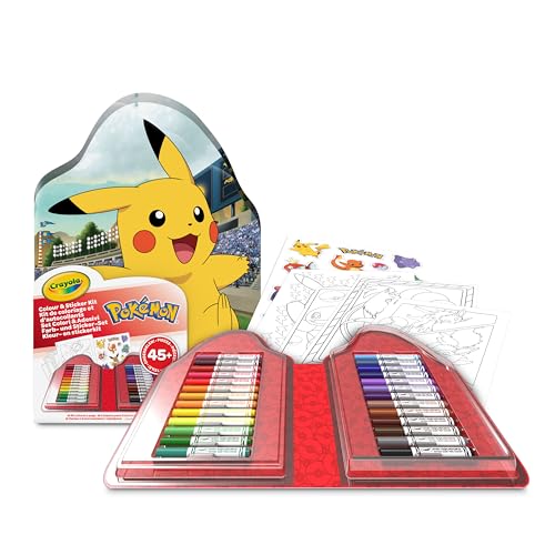 CRAYOLA - Pokémon Farb- & Stickerkoffer, Set mit Filzstiften, Malvorlagen, Stickern, 45 Stück, Kreatives Geschenk für Kinder, ab 5 Jahren, 04-0785 CRAYOLA - Pokémon Farb- & Stickerkoffer, Set mit Filzstiften, Malvorlagen, Stickern, 45 Stück, Kreatives Geschenk für Kinder, ab 5 Jahren, 04-0785 von CRAYOLA