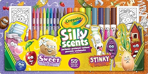 CRAYOLA - Silly Scents, Aktivitätsset Coloring Parfüme & Puzzarelli, 55 Stück, Marker, Bleistifte, Duftpastellkreide, Alter 3+, 04-0642 von CRAYOLA