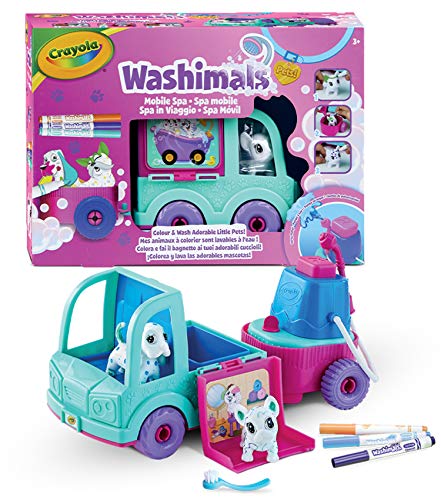 CRAYOLA WASHIMALS Spa-Set für Reisen, zum Spielen, Ausmalen und Baden für Welpen, Spielen und Geschenk, ab 3 Jahren von CRAYOLA