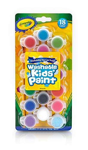 CRAYOLA Waschbare Farben und Pinsel – verschiedene Farben (18 Stück) | perfekt für alle Kunst- und Bastelbedürfnisse – leicht waschbar | ideal für Kinder ab 3 Jahren von CRAYOLA