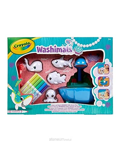 CRAYOLA - Washimals, Ocean Pets Wellness Set, zum Bemalen und Baden Kleine Tierfiguren Unter der Echten Lagunen-dusche, Spielzeug für Kinder, Kinderspielzeug für Kinder ab 3 Jahren, 74-7454 von CRAYOLA