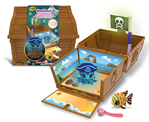 CRAYOLA - Washimals Ocean Glow Pets - Schatztruhen-Set, zum Ausmalen und Baden von Tierfiguren, Spiel und Geschenk für Kinder, ab 3 Jahren, 74-7510 von CRAYOLA
