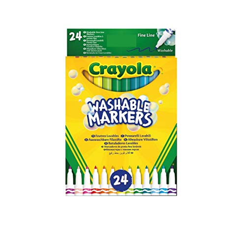 CRAYOLA 24 Waschbare Filzstifte, Feine Spitze, Für Schule Und Freizeit, Mehrfarbig, 24 Stück (1Er Pack) CRAYOLA 24 Waschbare Filzstifte, Feine Spitze, Für Schule Und Freizeit, Mehrfarbig, 24 Stück (1Er Pack) von CRAYOLA